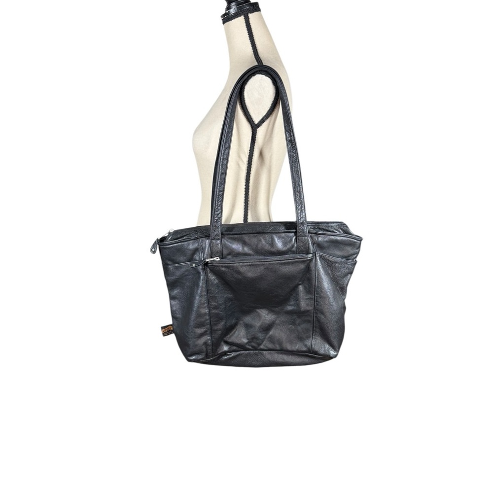 Canyon Outback Leather Company Large Black Leather Tote Bag